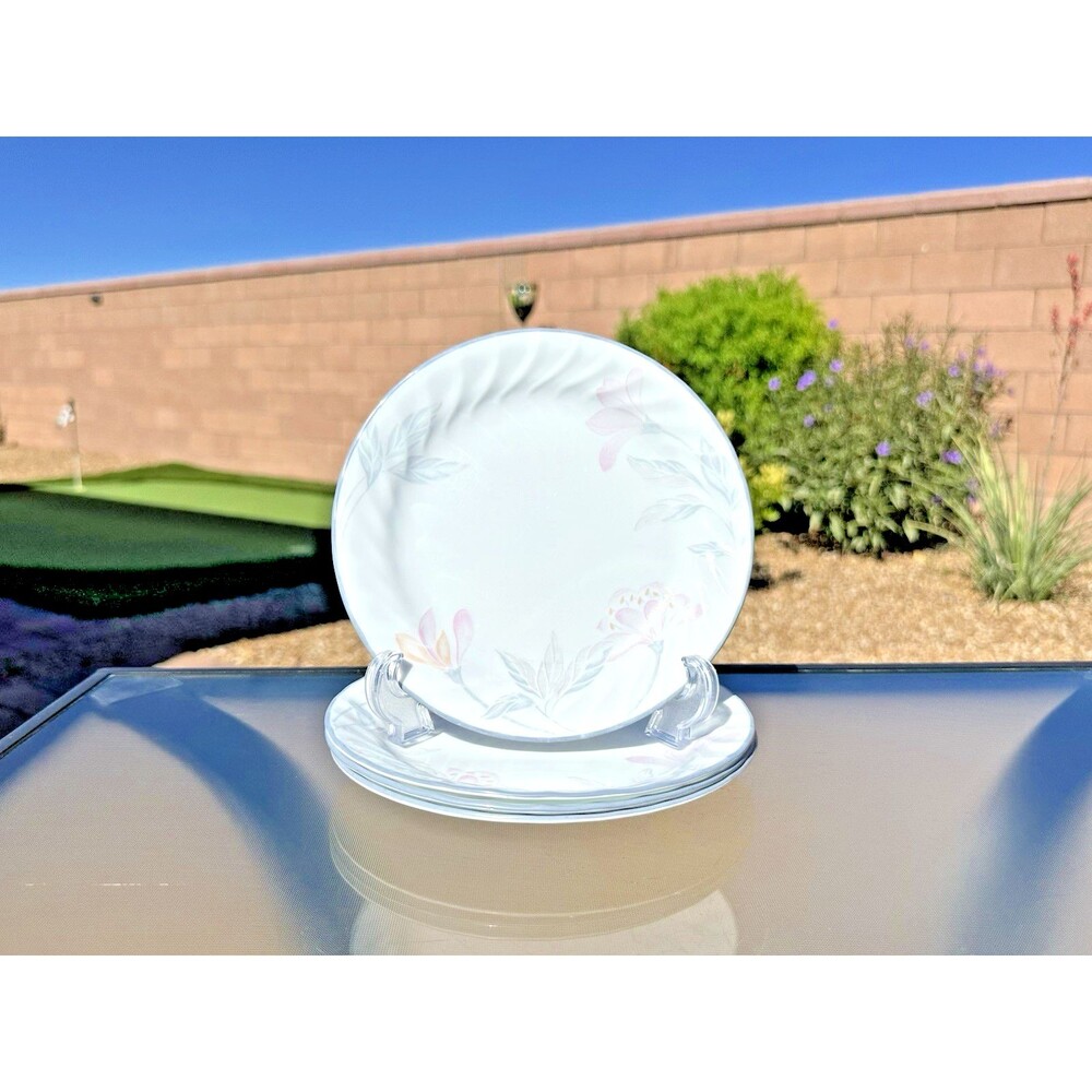 Set of 4 Corelle Impressions Swirl Pink Trio Bread/Dessert 71/4” Plates